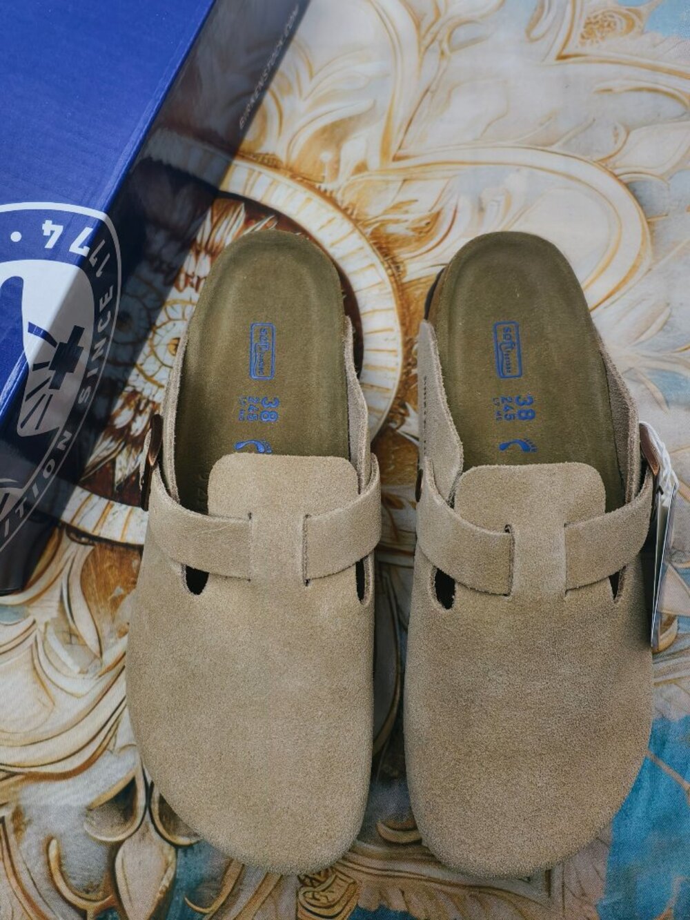 🥪Women's Latte Cream Suede Birkenstock Boston Shoes - Narrow Fit